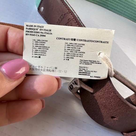 Diesel leather combined belt size 85/34 NWT made in Italy - Picture 10 of 12